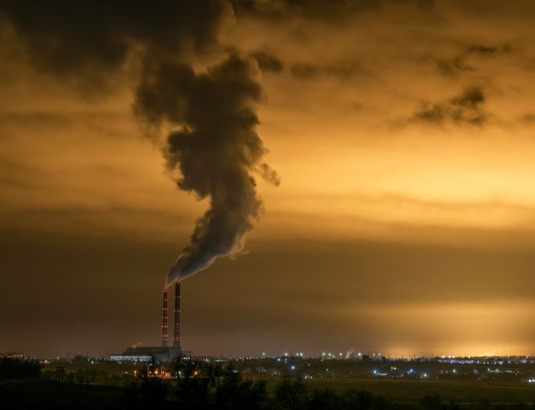 smoke coming out of factory